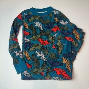 Hanna Andersson Teal Colorful Car Print Pajama Set